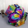 1pc Butterfly Garden Pattern Automatic Folding Umbrella - Compact 8-Rib Design, Durable Plastic & Iron, Lightweight for Outdoor Daily Use