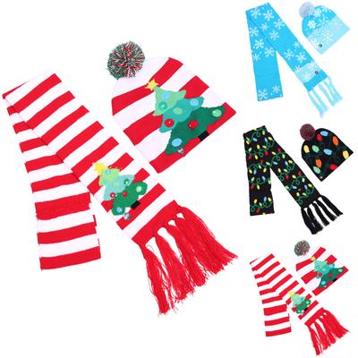 Chapeaux de décoration de noël pour adultes, pour hommes, femmes et enfants, ensemble écharpe de décoration de vacances