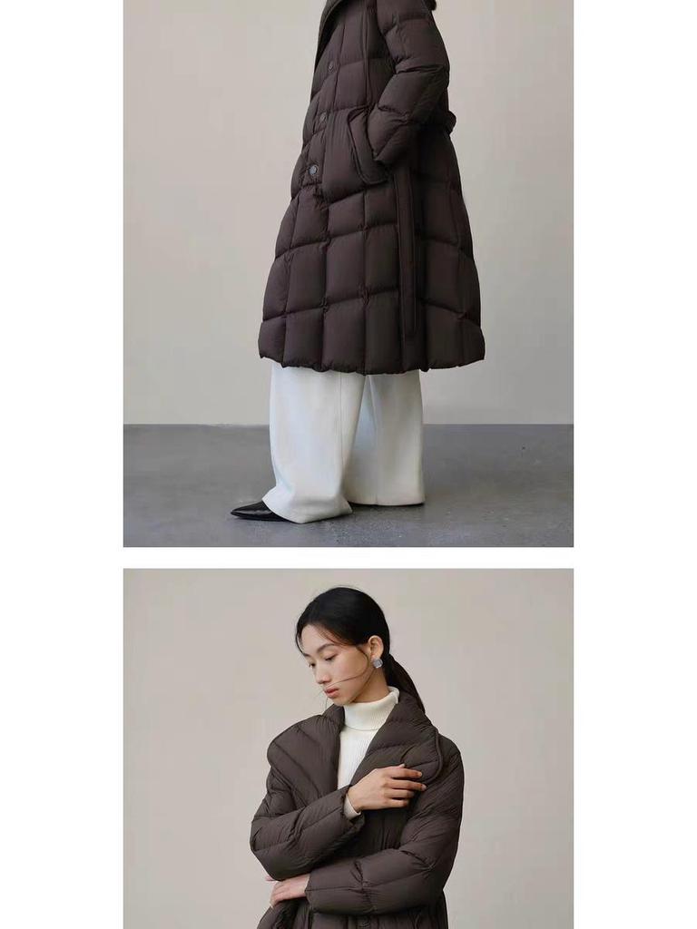 Yu Yan Women's 2025 High-End Long Goose Down Winter Coat - Elegant, Thick, and Stylish