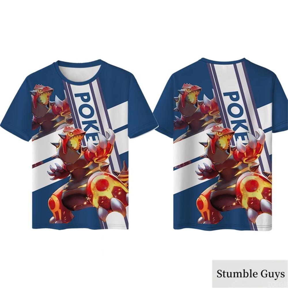 Pokemon Summer Cartoon Fashion 3D Print T-shirt Kids Boys Girls Pikachu T-shirts Kids Harajuku Cute Clothing Men Women Clothes