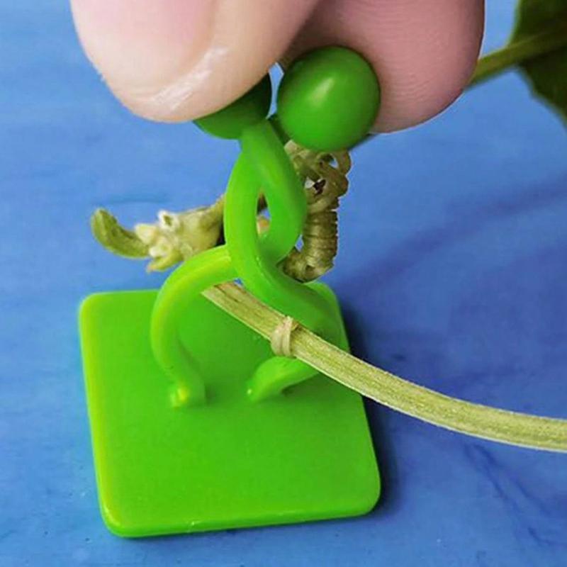 10pcs Green Tree Climbing Wall Tool Green Tree Fixing Vine Fixing Clamp Climbing Hook Green Buckle Ring Traceless Green Plant Fixing Device