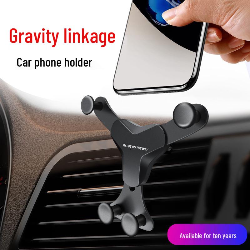 2026 Best-Selling Car Phone Holder: Y-Shaped Gravity Air Vent Mount S19 Black