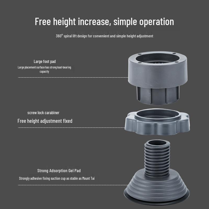 Universal Shock-Absorbing Anti-Slip Adjustable Washing Machine Foot Pad Riser Tray