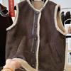 Vest for Women Cotton Autumn Winter Sleeveless Fleece-Lined Tops Vest Oversize Thickened Vest