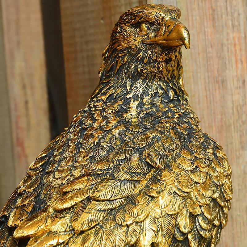 Source Imitation Eagle Decoration Imitation Copper Eagle Decoration Animal Model Home Resin Gift Decoration Home Home Decor