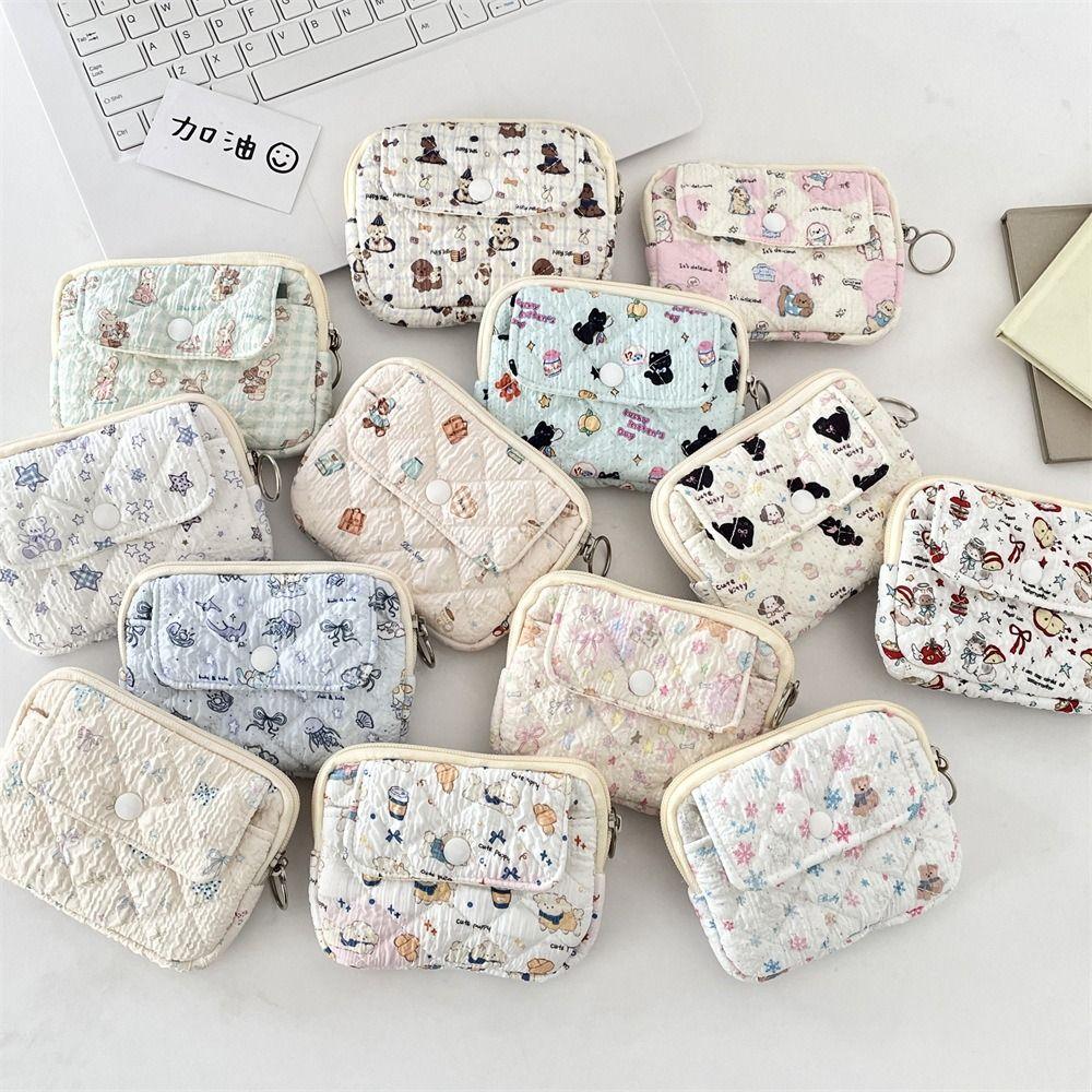 Korean Style Small Lipstick Bag Cartoon Printing Sanitary Napkin Storage Bag Cute Wallet  Outdoor