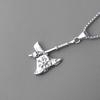 Nordic Viking Ax Titanium Steel Pendant Skull Ax Necklace