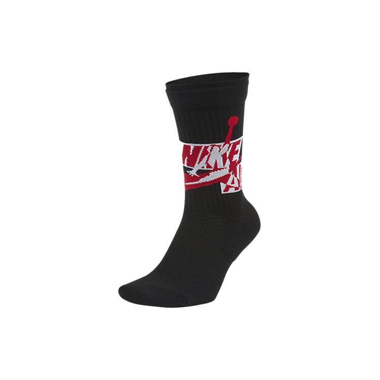 Air Jordan Wear-Resistant Breathable Soft Sports Basketball One Pair Black Socks Unisex CU6609-010 M