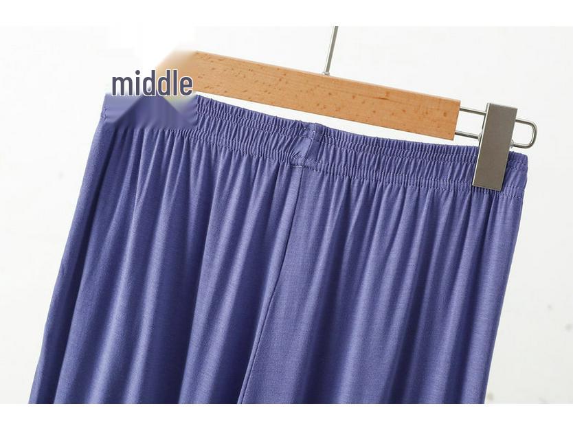Pantaloni de pijama largi cu buzunare din bumbac modal pentru femei - Primăvară/Vară Casual cu croială lejeră, Mărimi mari, Potriviți pentru exterior