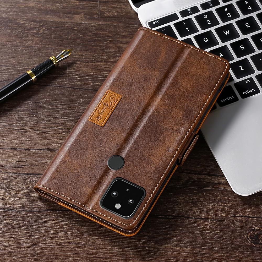 Compatible Leather Flip Case for Google Pixel 5, 8 Pro, 4a, 3a with Card Slot