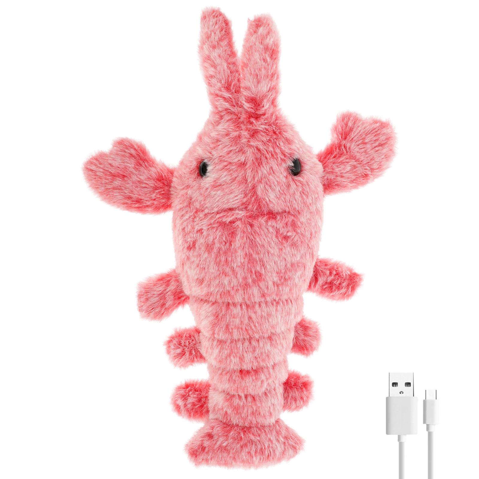 

2Pcs Floppy Lobster Dog Toy USB Charging Plush Lobster Interactive Toy Wear Resistant Simulation Lobster Pet Toy for Pet Dog Cat