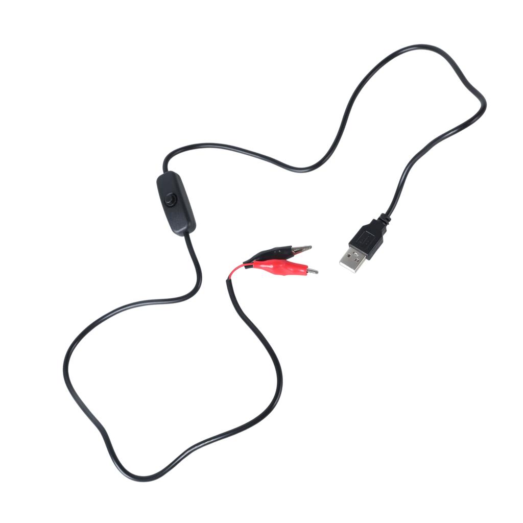 Alligator Clip To USB Male Test Cord 100cm Length Jumper Wire Power Adapter Cable for 5V LED Light Fan Router Toy