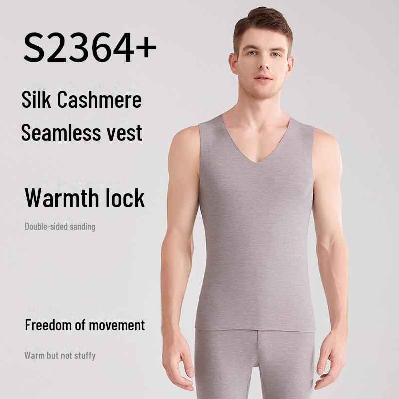 Class A Seamless Men's Antibacterial Velvet Warm Vest