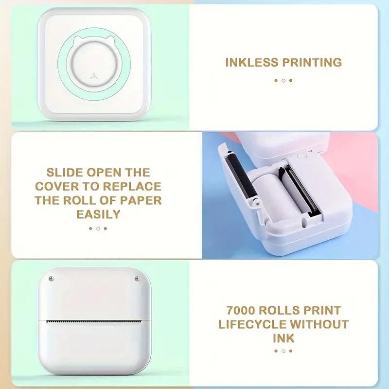 Mini Pocket Printer Gifts Portable Thermal Printer For Pictures/Retro-Style Photos/Receipts/Notes/Lists/Label/ Memo