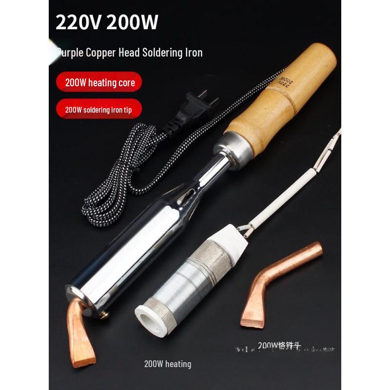 Professional Grade Electric Soldering Iron Set with Wooden Handle for Household and Electronic Repairs