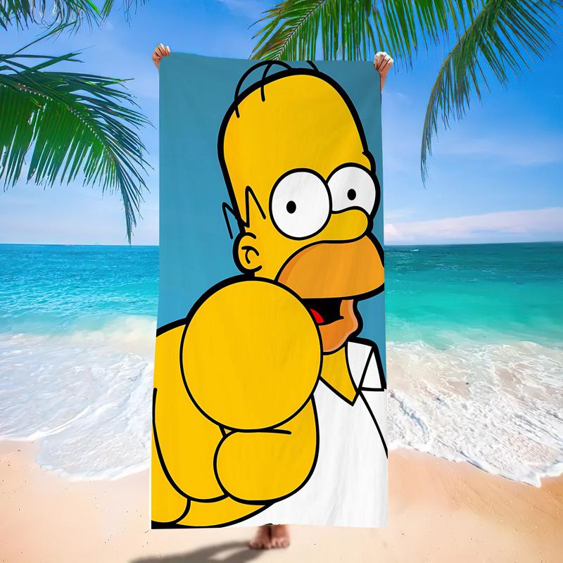 Popular Anime Cartoon Simpson Beach Towel Microfiber Quick-Drying Towel Strong Absorbent Bath Towel