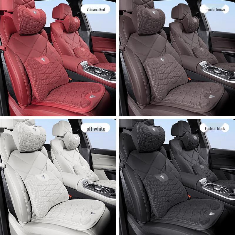 Changan Deepal Vehicle Headrest & Backrest Set: Neck Pillow & Waist Cushion for SL03/S7, Ice Silk Seat Cushion.