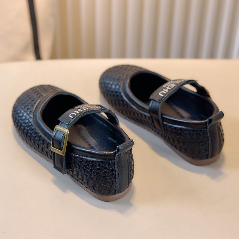 Girls' Versatile Woven Driving Shoes - Autumn 2025 Collection, Solid Color, Ages 3-12