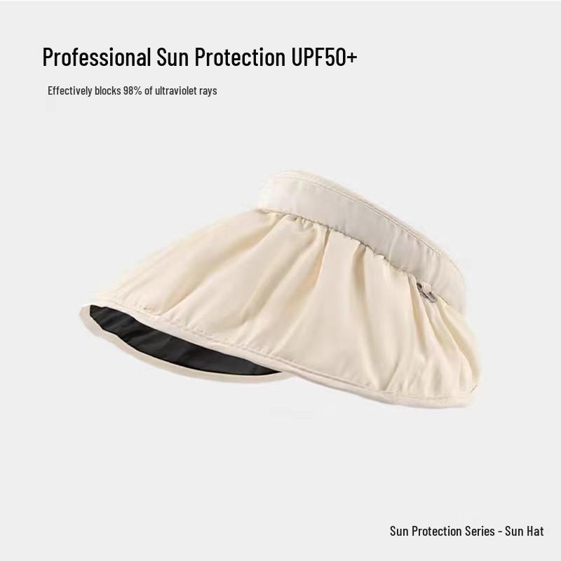 Jiaoxia Women s Large Brim Open-Top Shell Sun Hat - Anti-UV Summer Hat One Size