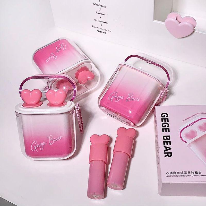 Gege Bear - Herz Wasserlicht Samtiger Nebel Lippen-Gloss-Kombination - 4 Farben