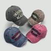 Zerrissene Stickerei Buchstaben Baseballkappe Herren und Damen Schirm Vintage Outdoor Straßenkappe
