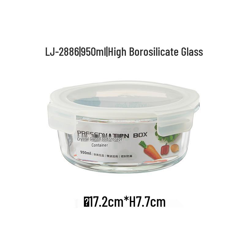 Longshida Borosilicate Glass Bento Box with Compartments – Airtight and Fresh-Keeping for Meals and Fruit.