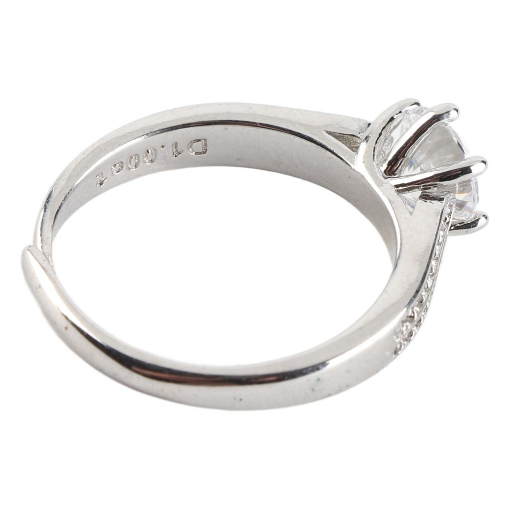 Moissanite Ring 1 Carat Exquisite Details Elegant Moissanite Engagement Ring for Party Date Birthdays