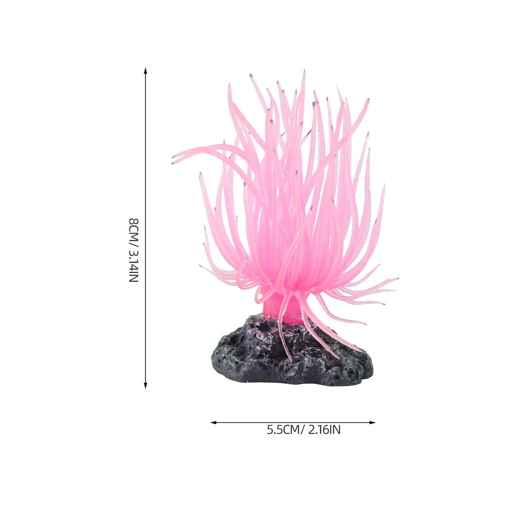 Artificial Pink Sea Anemone Coral Aquarium Decoration Fish Tank Ornament Lifelike Soft Flexible Non Algae Causing Water