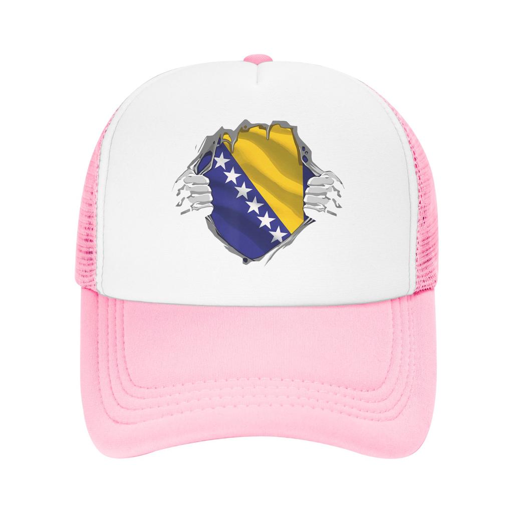 Bosnia and Herzegovina Flag Mesh Baseball Caps Unisex Women HipHop Sun Hat Hat Breathable Summer Trucker Cap