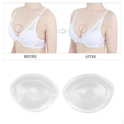 1 Pair Women Silicone Bra Insert Pads, Enhancers Pads Chest Cups Gathering Yoga Bras Swimwear