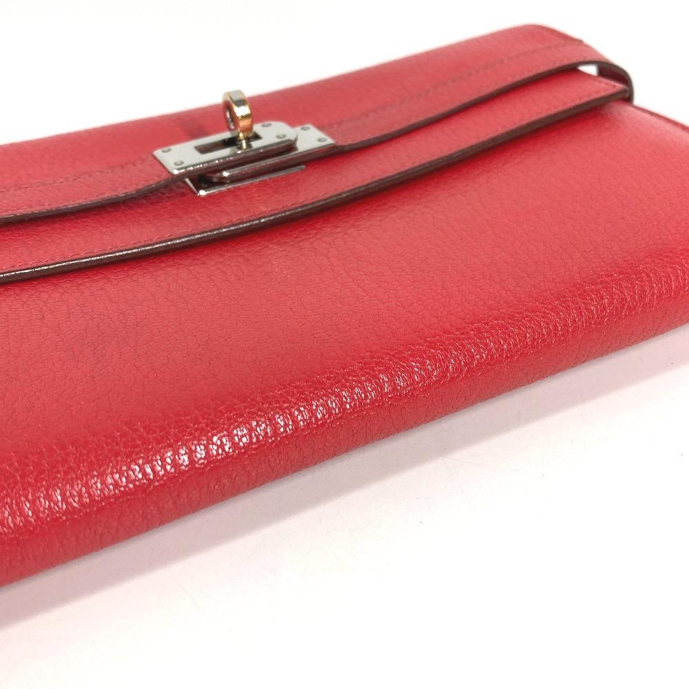 HERMES Kelly wallet Long wallet Long Wallet Chevre RedBased/SilverHardware