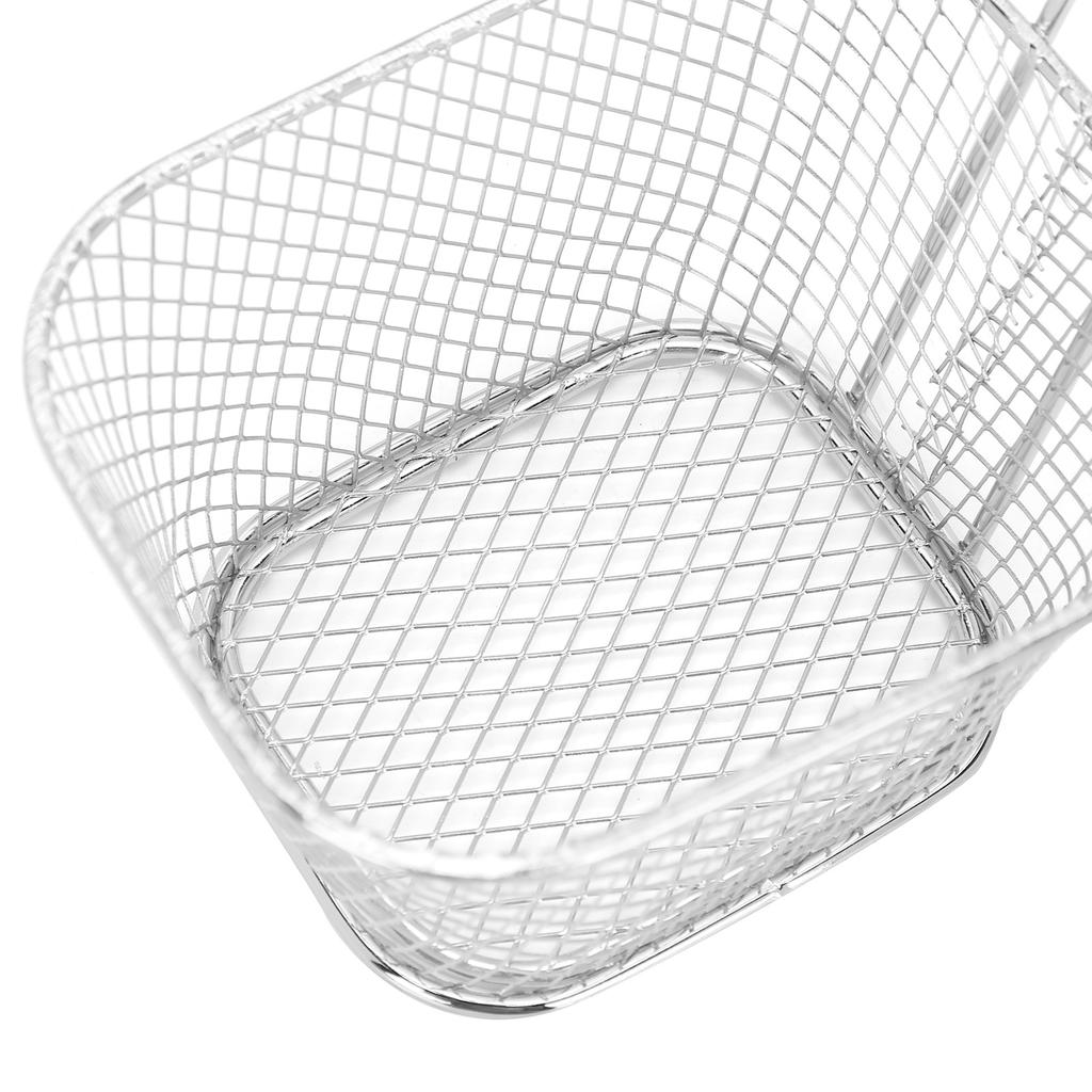 4Pcs Stainless Steel Frying Net Basket Cooking Strainer for French Fries Food Kitchen ToolSilver