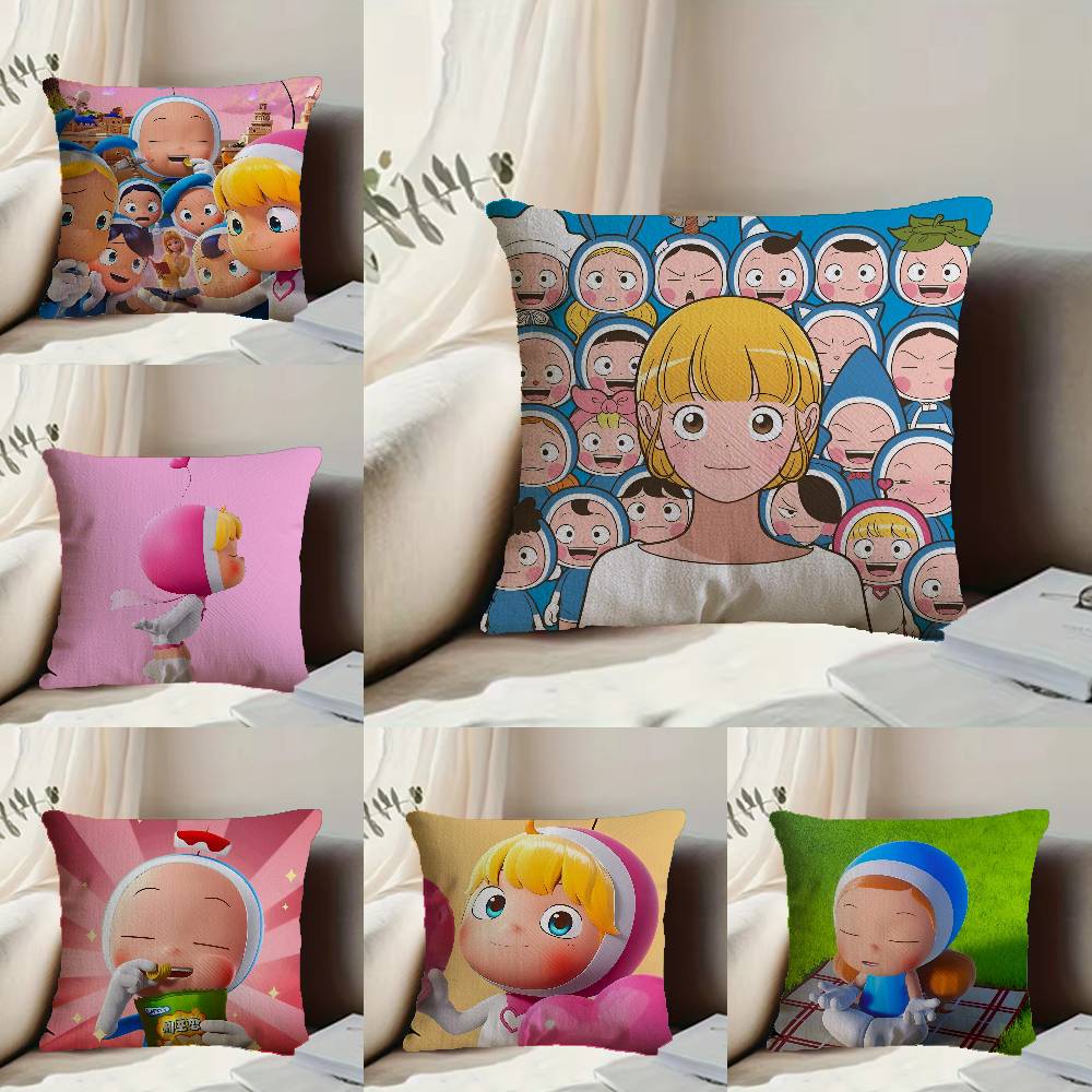 Anime Yumi's Cells The Movie Pillow Case Anti-dustmite Pillowcase Invisible zipper silky short plush Sofa cushion cover