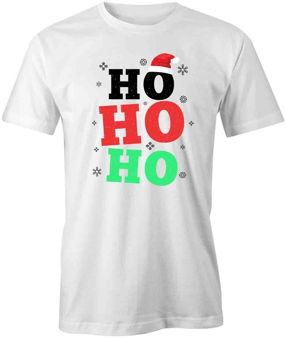 HO HO HO TShirt Tee Short-Sleeved Cotton CLOTHING CHRISTMAS S1WCA247 XXXL