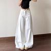 Women S White Wide Leg Low Waist Casual Jeans