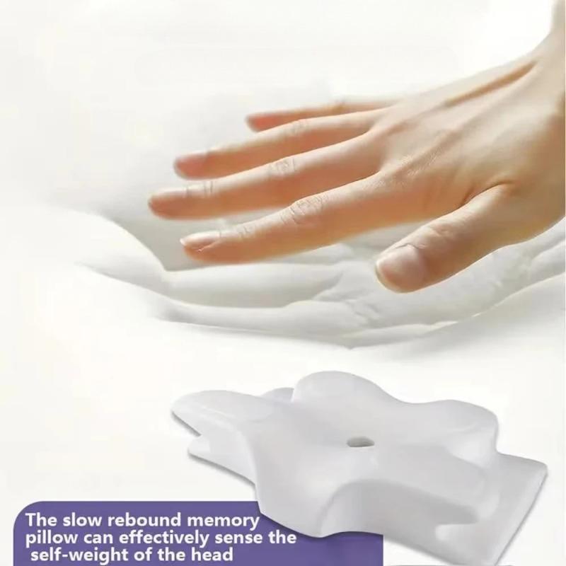 2026 New Solid Color Special-shaped Horn Pillow, Butterfly Pillow Memory Cotton Slow Rebound Neck Protection Sleep Pillow
