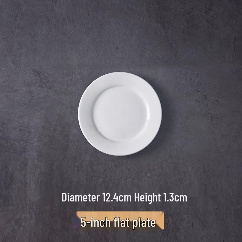5-inch Pure White Ceramic Round Appetizer Plate