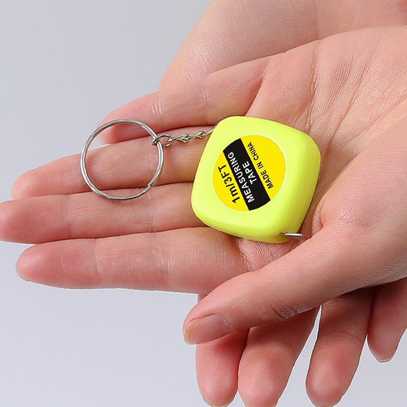 1Meter Length Automatic Telescopic Ruler Portable Mini Metal Tape Measure With Keychain Square Multicolor Children Height Ruler