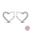 Hoop Earrings for Women Sparkling Pave CZ Heart-shaped Series Round Love Fit Original Wedding Drop Earring Jewelry