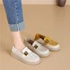 2025 Spring and Autumn Women's Slip-On Round Toe Platform Low Heel Deep Mouth Casual Breathable Low Top Loafers