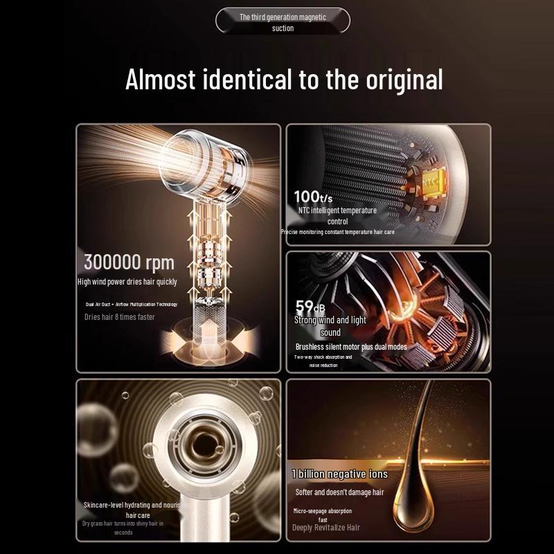 High-Speed Silent Hair Dryer with Negative Ion Technology for Quick-Drying and Large Airflow
