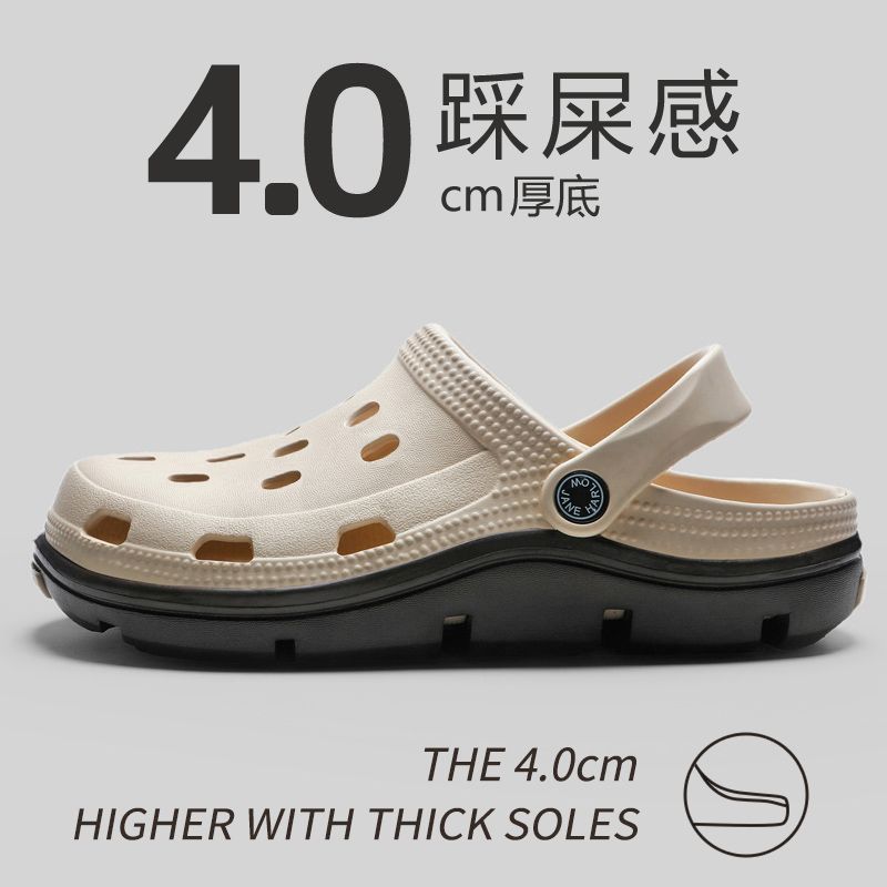 Pantofi cu găuri bărbați vară 2025 nou super foc birou plajă talpă moale antiderapant talpă groasă papuci cu vârf învelit bărbați