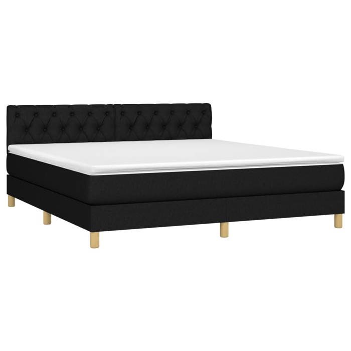 Maison Exclusive - Sommier à lattes de lit avec matelas Noir 160x200 cm Tissu