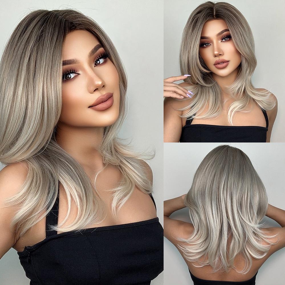 ALAN EATON Auburn Synthetic Hair Wig for White Women Long Layered Ginger Wigs with Bangs Natural Daily Use Heat Resistant Fiber