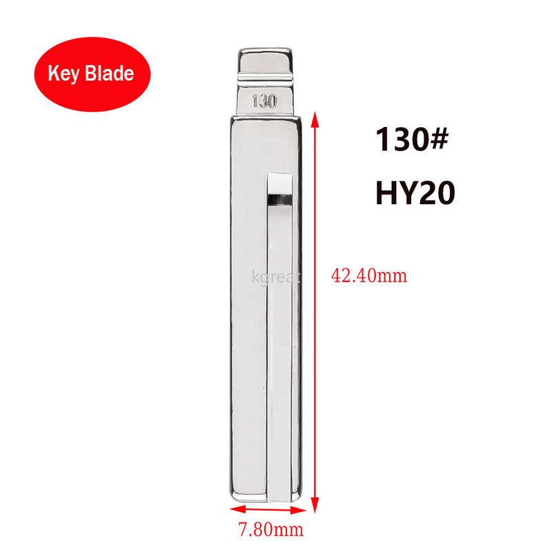 

10pcs 130# HY20 KD Key Blade for Hyundai Kia for Keydiy KD Xhorse VVDI JMD Remote Metal Uncut Blank Flip Remote Car Key Blanks