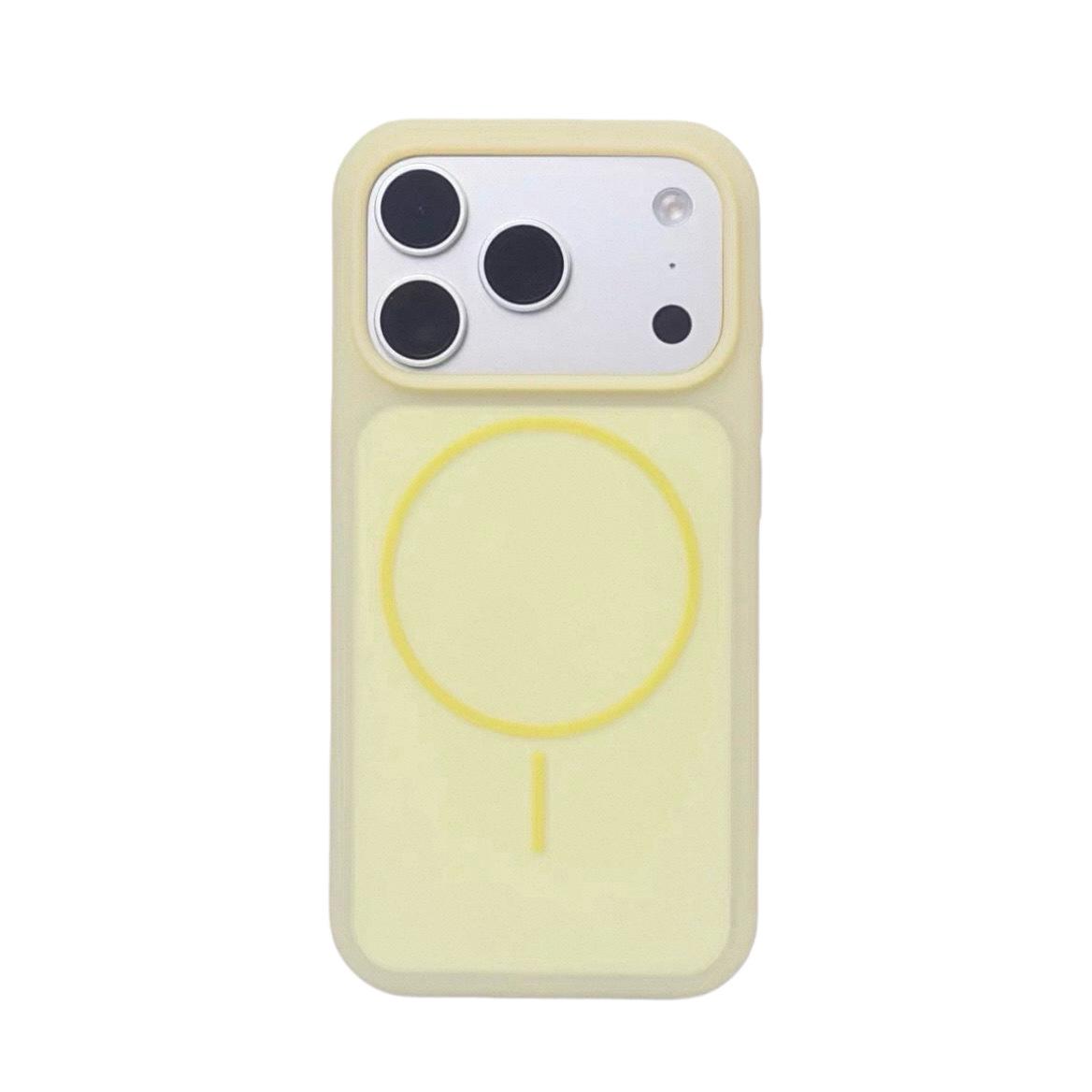 

Compatible with iPhone 17 Pro Max: Large Hole Silicone Magnetic Phone Case for Apple 15 Pro - Ice Cream Color. iPhone 15