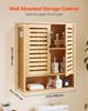 Bathroom Wall Cabinet, 2 Doors and Adjustable Shelf, Over the Toilet Storage Medicine Cabinet Wall Mounted, Hanging Organizer with Shelves and Open