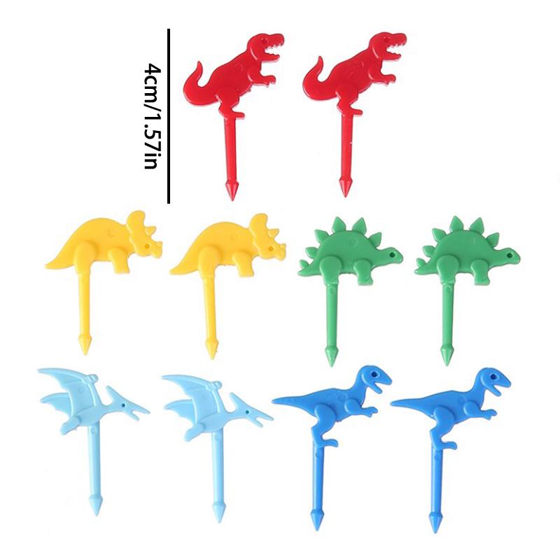 Cute Cartoon Dinosaur Fruit Fork Cute Eyes Cupcake Top Decoration Food Appetizer Toothpicks Bento Box Accessories
