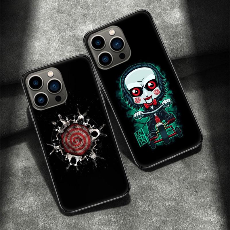 Saw Jigsaw Killer Hhorror Phone Case For Apple Iphone 16 15 Plus Soft 13 12 Mini Cover 11 14 Pro Max Capa X XS XR 8 7 Shell Coqu