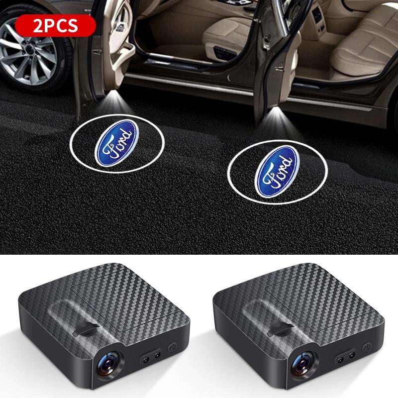 Neuer 2026 Autoaufkleber Für Ford 1/2 Stück LED Auto Dekoration Willkommenslogo Licht Türbeleuchtung Für Ford Fiesta Ranger Fusion Mondeo Mu